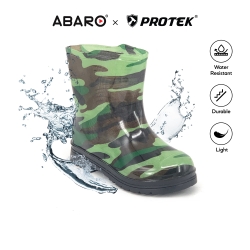 Kids Ankle Rain Boots RBA556C1 Green Camouflage PROTEK